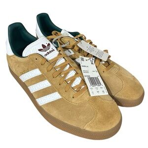 Adidas Originals Gazelle Sneakers Men’s Size 12 Tan Suede White Stripes Gum Sole